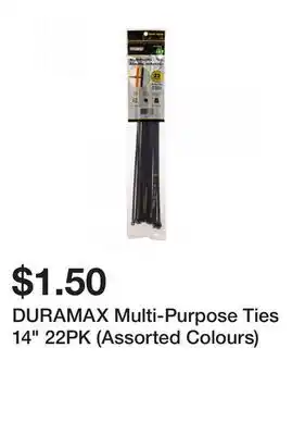 Dollarama DURAMAX Multi-Purpose Ties 14 22PK (Assorted Colours) offer