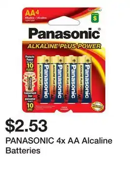 Dollarama PANASONIC 4x AA Alcaline Batteries offer
