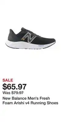Sport Chek New Balance Men's Fresh Foam Arishi v4 Running Shoes offer