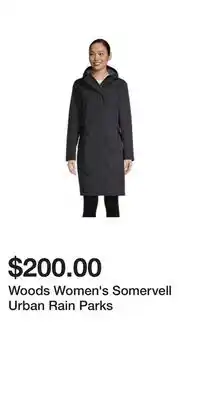 Sport Chek Woods Women's Somervell Urban Rain Parks offer