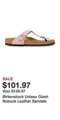 Sport Chek Birkenstock Unisex Gizeh Nubuck Leather Sandals offer