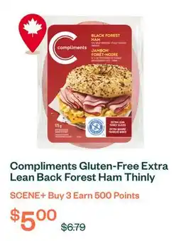 Voilà Compliments Gluten-Free Extra Lean Back Forest Ham Thinly Sliced Meat 175 g offer