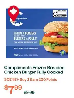 Voilà Compliments Frozen Breaded Chicken Burger Fully Cooked 700 g offer