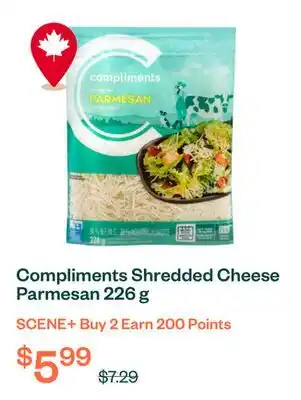 Voilà Compliments Shredded Cheese Parmesan 226 g offer