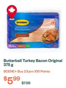 Voilà Butterball Turkey Bacon Original 375 g offer