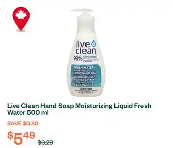 Voilà Live Clean Hand Soap Moisturizing Liquid Fresh Water 500 ml offer