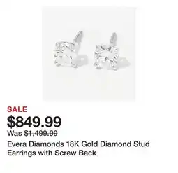 TSC Stores Evera Diamonds 18K Gold Diamond Stud Earrings with Screw Back offer