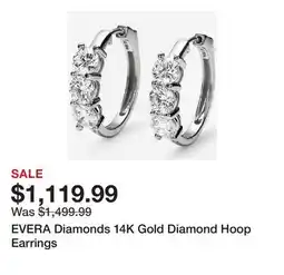 TSC Stores EVERA Diamonds 14K Gold Diamond Hoop Earrings offer
