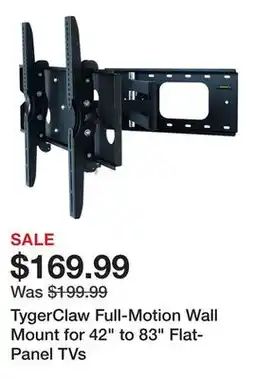 TSC Stores TygerClaw Full-Motion Wall Mount for 42 to 83 Flat-Panel TVs offer