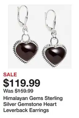 TSC Stores Himalayan Gems Sterling Silver Gemstone Heart Leverback Earrings offer