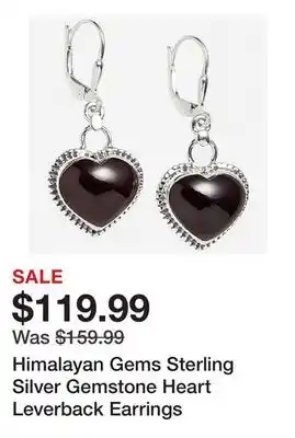 TSC Stores Himalayan Gems Sterling Silver Gemstone Heart Leverback Earrings offer