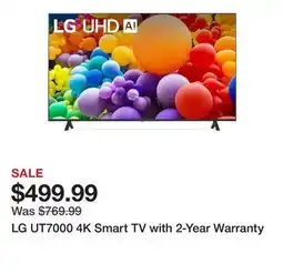 TSC Stores LG UT7000 4K Smart TV with 2-Year Warranty offer
