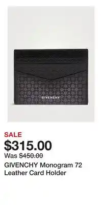 Holt Renfrew GIVENCHY Monogram 72 Leather Card Holder offer