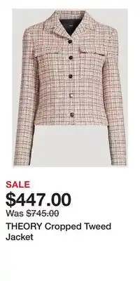 Holt Renfrew THEORY Cropped Tweed Jacket offer
