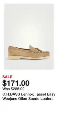 Holt Renfrew G.H.BASS Lennox Tassel Easy Weejuns Oiled Suede Loafers offer