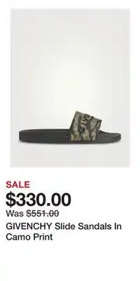 Holt Renfrew GIVENCHY Slide Sandals In Camo Print offer