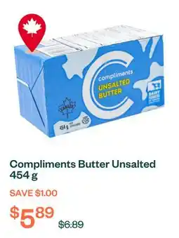 Voilà Compliments Butter Unsalted 454 g offer