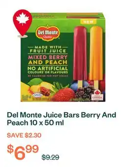 Voilà Del Monte Juice Bars Berry And Peach 10 x 50 ml offer