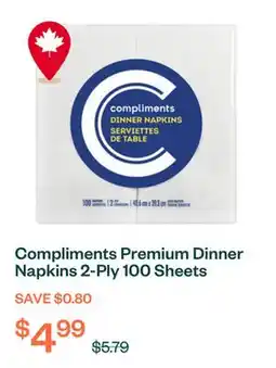 Voilà Compliments Premium Dinner Napkins 2-Ply 100 Sheets offer