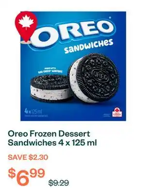 Voilà Oreo Frozen Dessert Sandwiches 4 x 125 ml offer