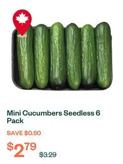 Voilà Mini Cucumbers Seedless 6 Pack offer