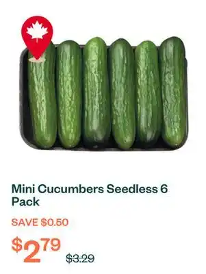 Voilà Mini Cucumbers Seedless 6 Pack offer