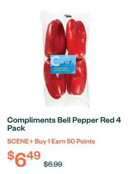 Voilà Compliments Bell Pepper Red 4 Pack offer