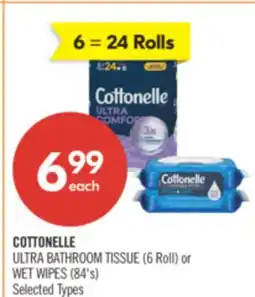 Shoppers Drug Mart COTTONELLE ULTRA BATHROOM TISSUE (6 Roll) or WET WIPES (84's) offer