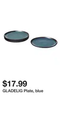 IKEA GLADELIG Plate, blue offer