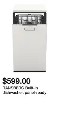 IKEA RANSBERG Built-in dishwasher, panel-ready offer