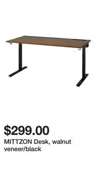 IKEA MITTZON Desk, walnut veneer/black offer