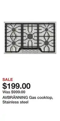 IKEA AVBRÄNNING Gas cooktop, Stainless steel offer