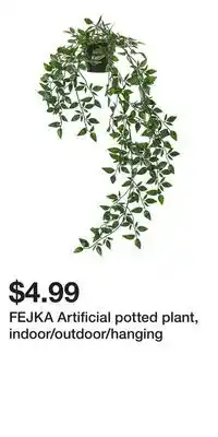 IKEA FEJKA Artificial potted plant, indoor/outdoor/hanging offer