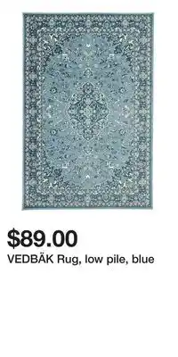 IKEA VEDBÄK Rug, low pile, blue offer
