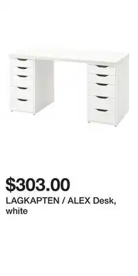 IKEA LAGKAPTEN / ALEX Desk, white offer