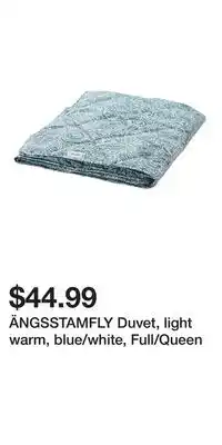 IKEA ÄNGSSTAMFLY Duvet, light warm, blue/white, Full/Queen offer