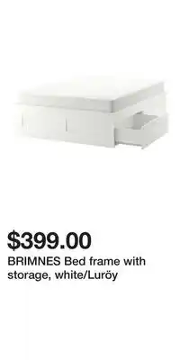 IKEA BRIMNES Bed frame with storage, white/Luröy offer