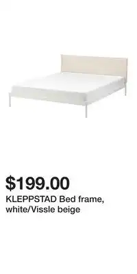 IKEA KLEPPSTAD Bed frame, white/Vissle beige offer