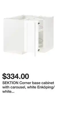 IKEA SEKTION Corner base cabinet with carousel, white Enköping/white wood effect offer