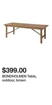 IKEA BONDHOLMEN Table, outdoor, brown offer