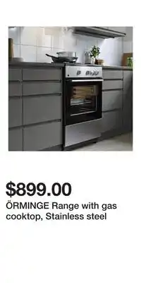 IKEA ÖRMINGE Range with gas cooktop, Stainless steel offer