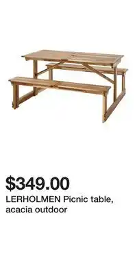 IKEA LERHOLMEN Picnic table, acacia outdoor offer