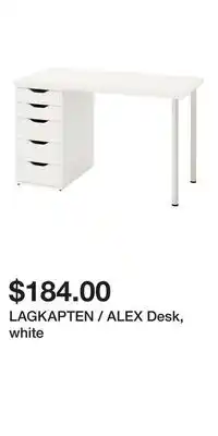 IKEA LAGKAPTEN / ALEX Desk, white offer