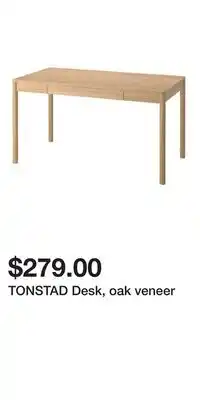 IKEA TONSTAD Desk, oak veneer offer