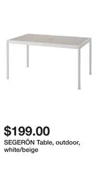 IKEA SEGERÖN Table, outdoor, white/beige offer