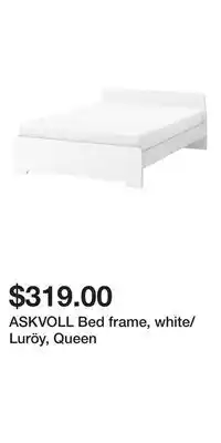 IKEA ASKVOLL Bed frame, white/Luröy, Queen offer