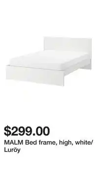 IKEA MALM Bed frame, high, white/Luröy offer