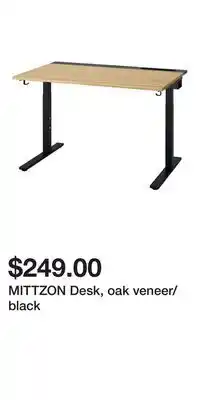 IKEA MITTZON Desk, oak veneer/black offer