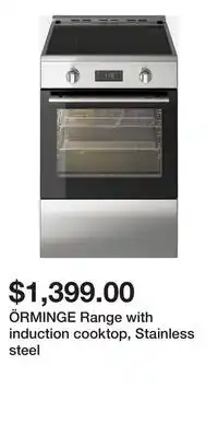 IKEA ÖRMINGE Range with induction cooktop, Stainless steel offer