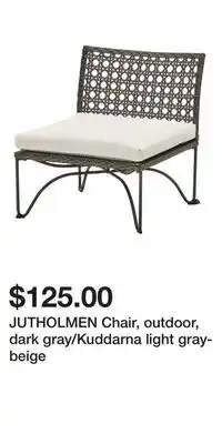 IKEA JUTHOLMEN Chair, outdoor, dark gray/Kuddarna light gray-beige offer